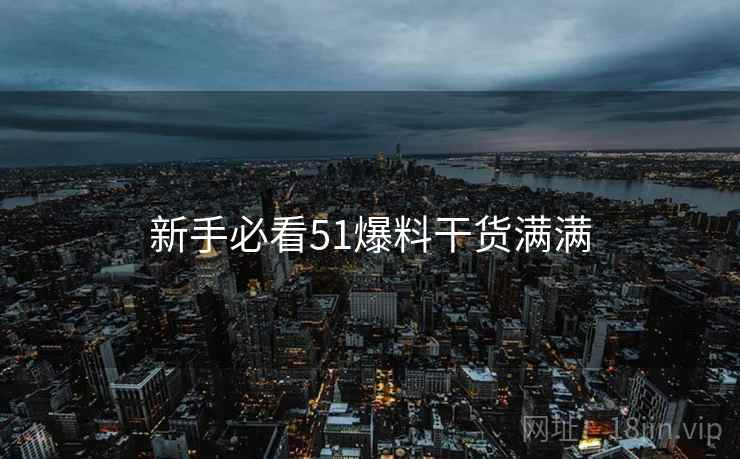 新手必看51爆料干货满满