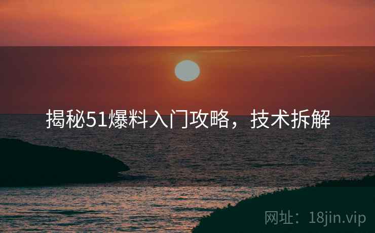 揭秘51爆料入门攻略，技术拆解